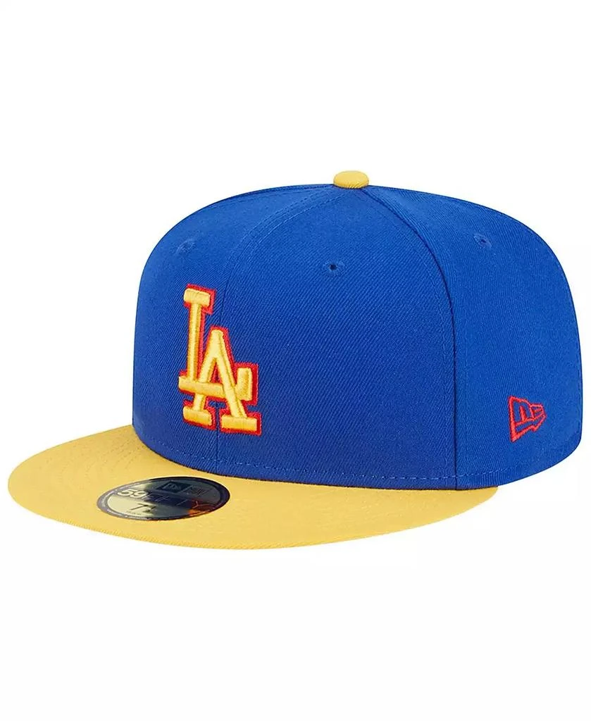 New Era Men's Royal, Yellow Los Angeles Dodgers Empire 59FIFTY Fitted Hat 3