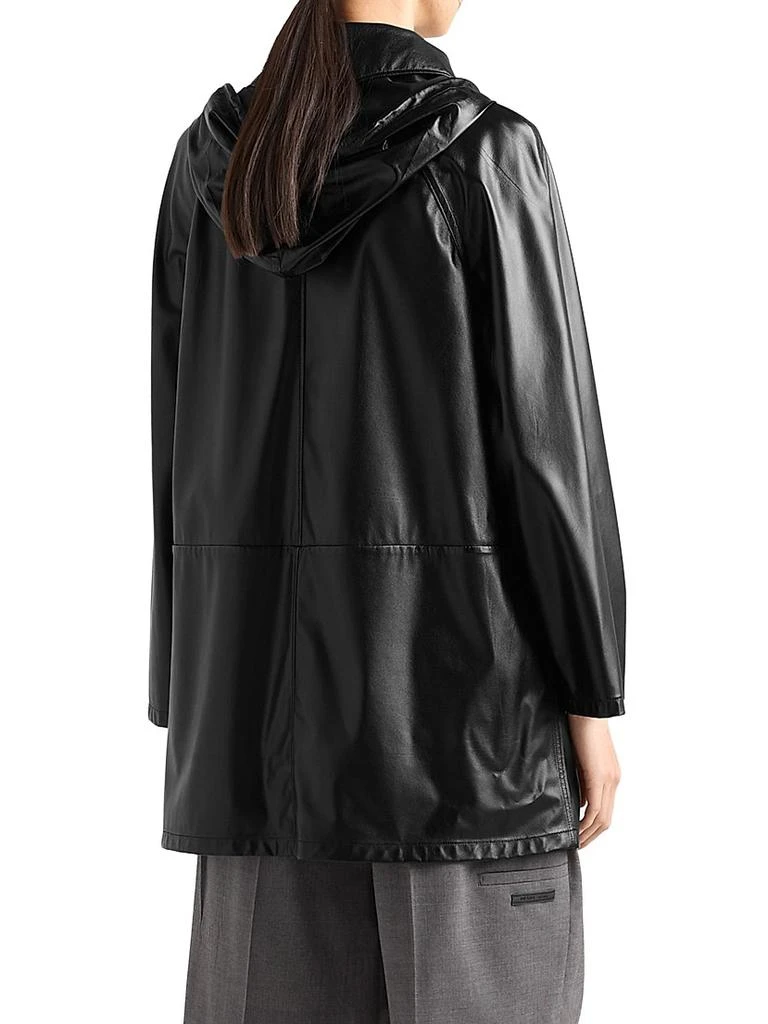 Prada Hooded Nappa Leather and Fabric Caban Jacket 3