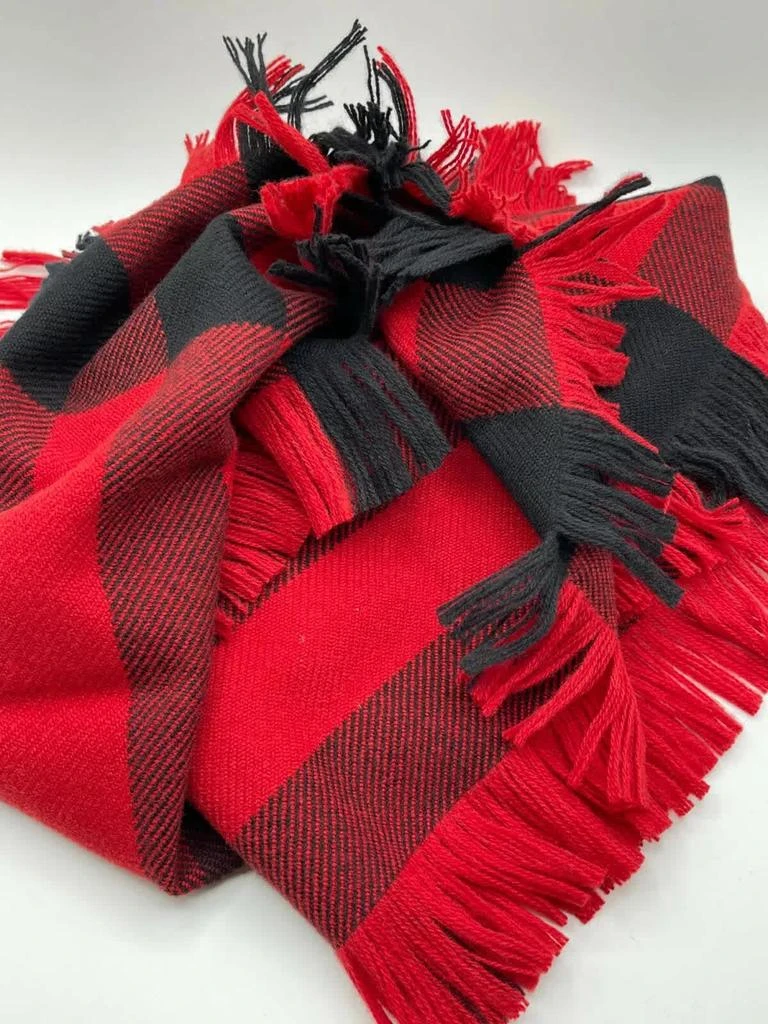 Burberry Half Mega Check Fringe Wool Scarf 5