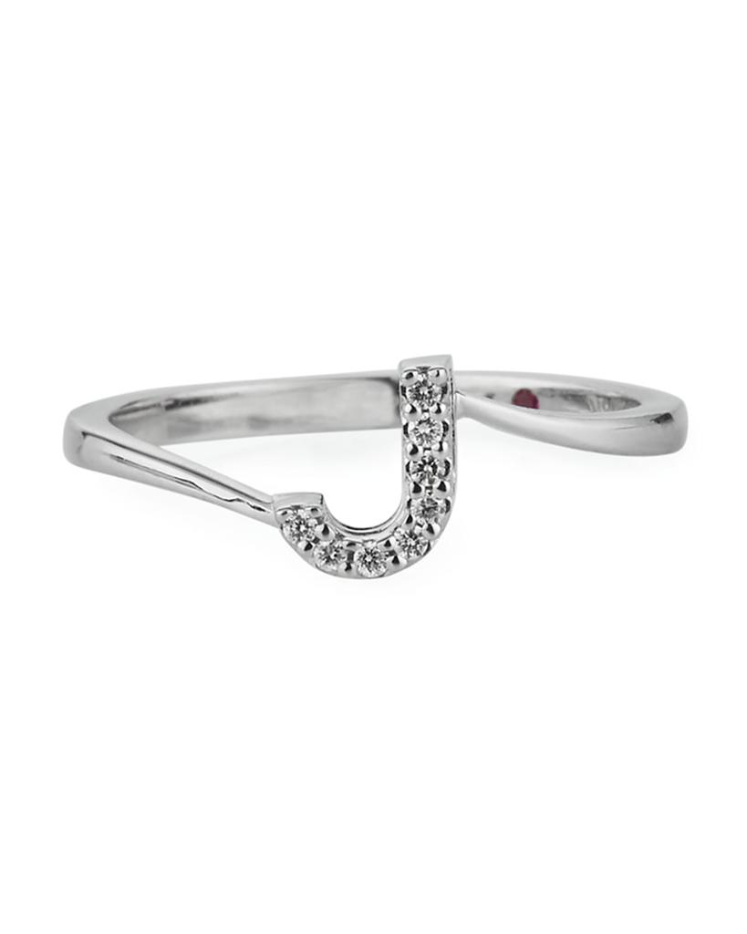 Roberto Coin Diamond Letter Ring in 18K White Gold