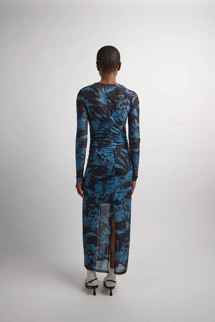Shop Ganni - Printed Mesh O-neck Ruched Long Dress on Sale at BeyondStyle   Get 58% Off Ganni - Printed Mesh O-neck Ruched Long Dress with Limited-Time  Flash Deals, Exclusive Discounts, and
