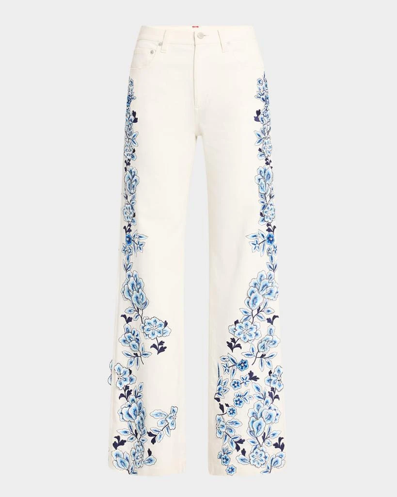 Alice + Olivia Weezy Embroidered Jeans 1