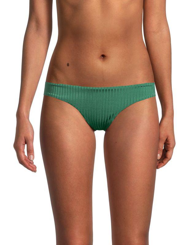 PilyQ Ruched Low-Cut Bikini Bottom