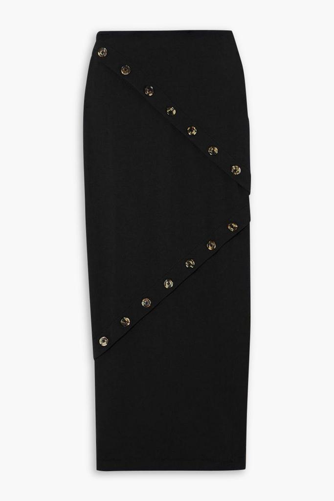 A.W.A.K.E. Mode Button-embellished  cotton-jersey maxi skirt