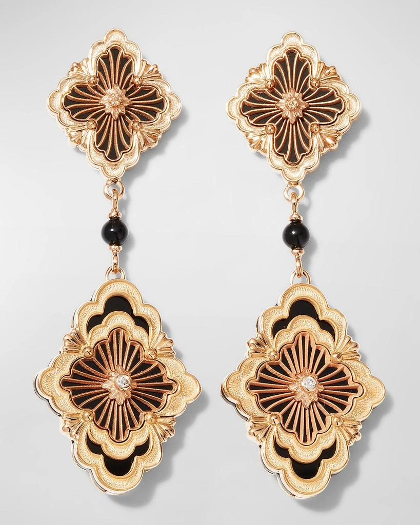 Buccellati Opera Tulle 18K Gold Onyx Diamond Earrings 1
