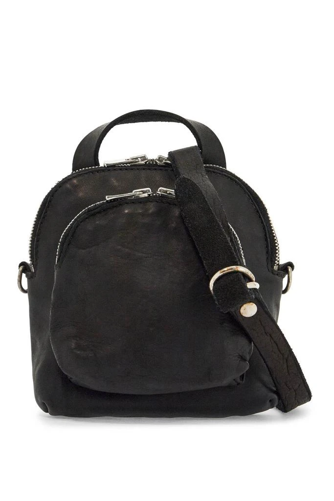 GUIDI mini backpack in black horse leather with handle and straps 1