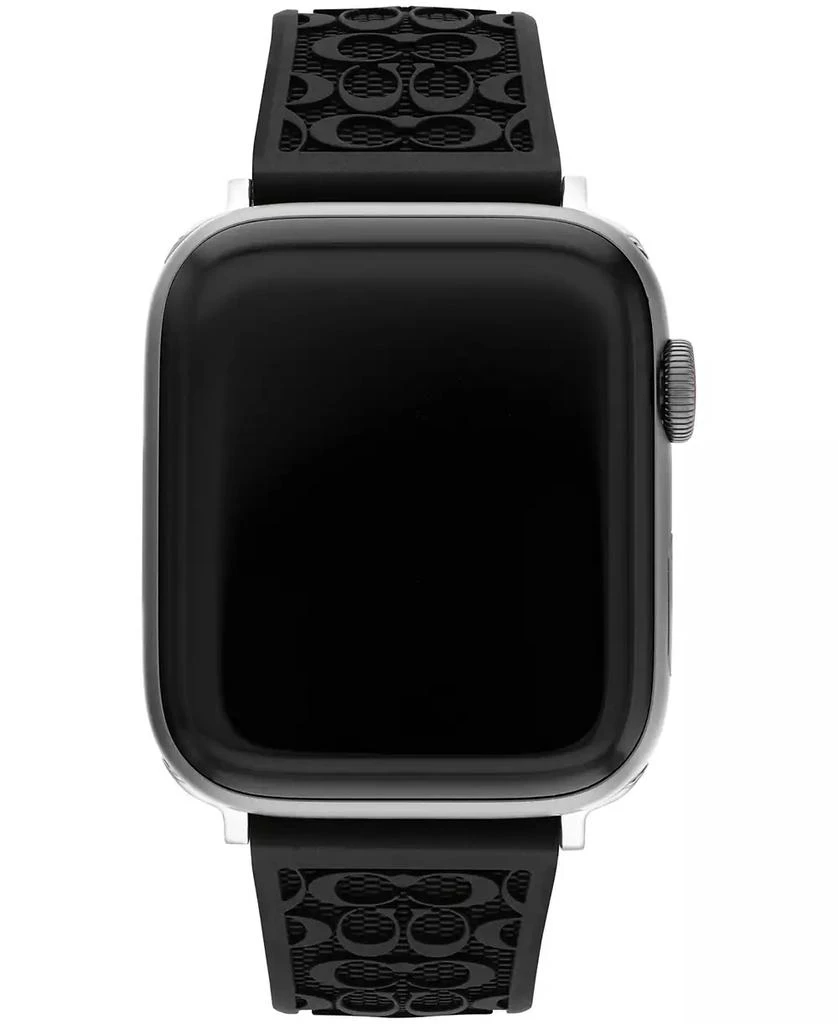 Coach Black Silicone Strap 42/44/45mm Apple Watch Band 1