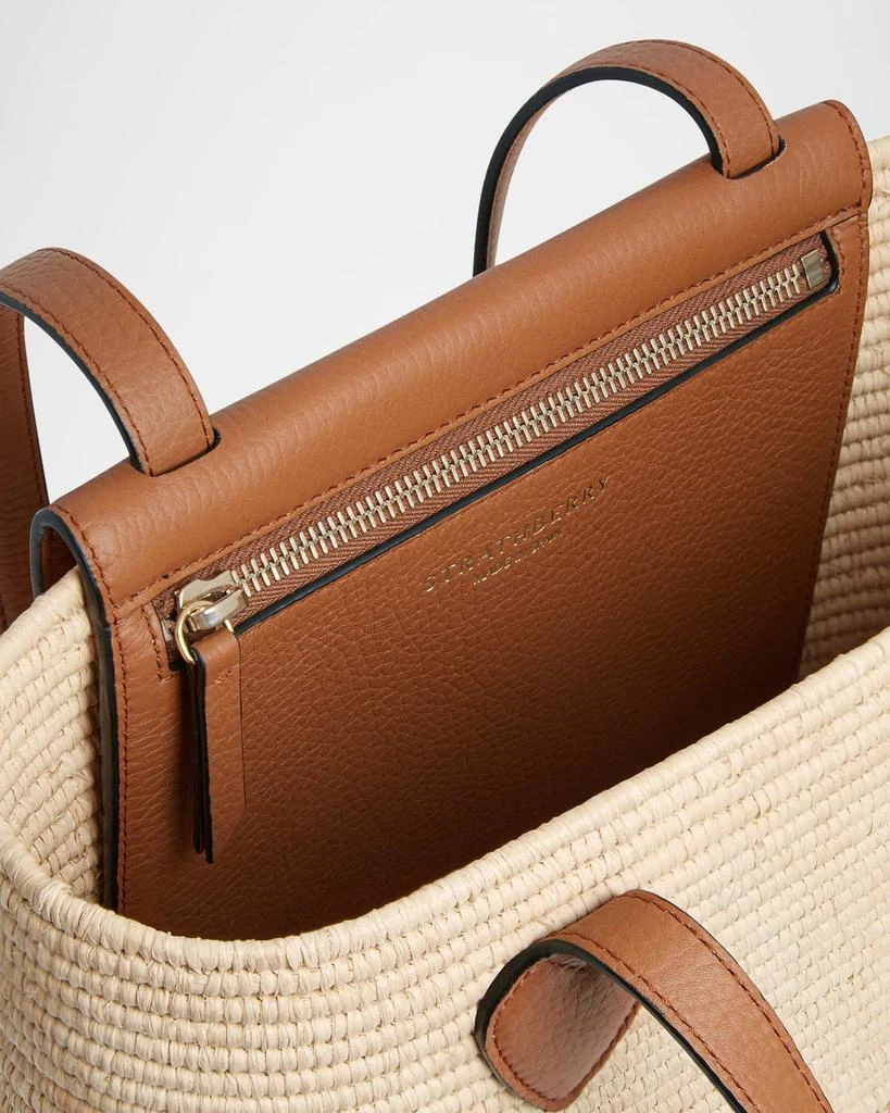 Strathberry Basket Raffia 
Leather Shoulder Bag 5