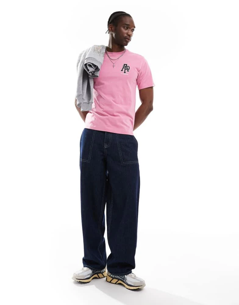 AAPE Aape By A Bathing Ape logo t-shirt with camo back print in pink 4