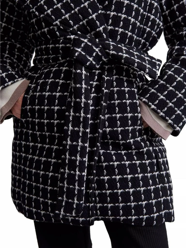 Varley Milla Checked Wool Wrap Jacket 8