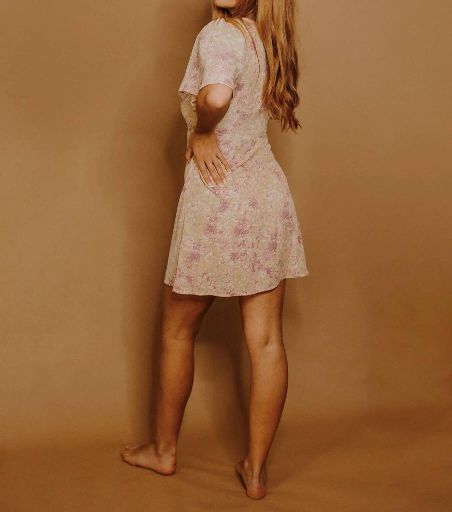 long sleeve lace corset mini dress in ivory Vivienne White floral-lace corset mini dress XL / White