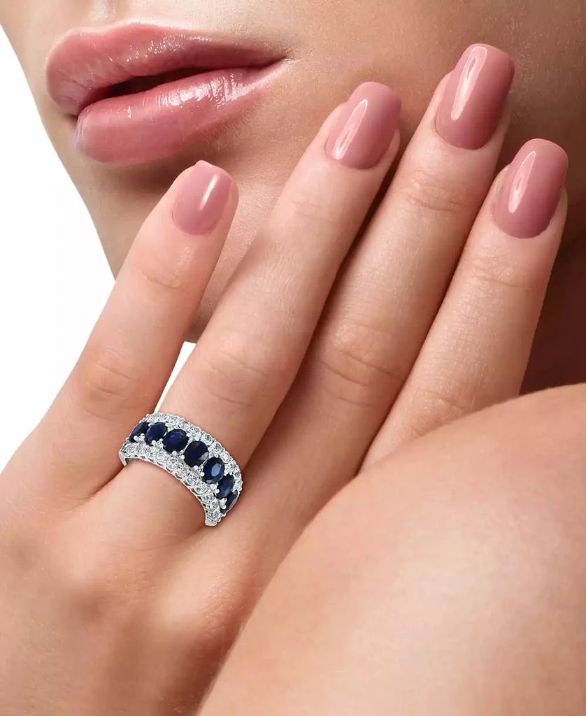 Effy EFFY® Blue & White Sapphire Ring (3-1/2 ct. t.w.) & Diamond (1/20 ct. t.w.) in 14k White Gold. (Also available Emerald and Pink Sapphire) 2