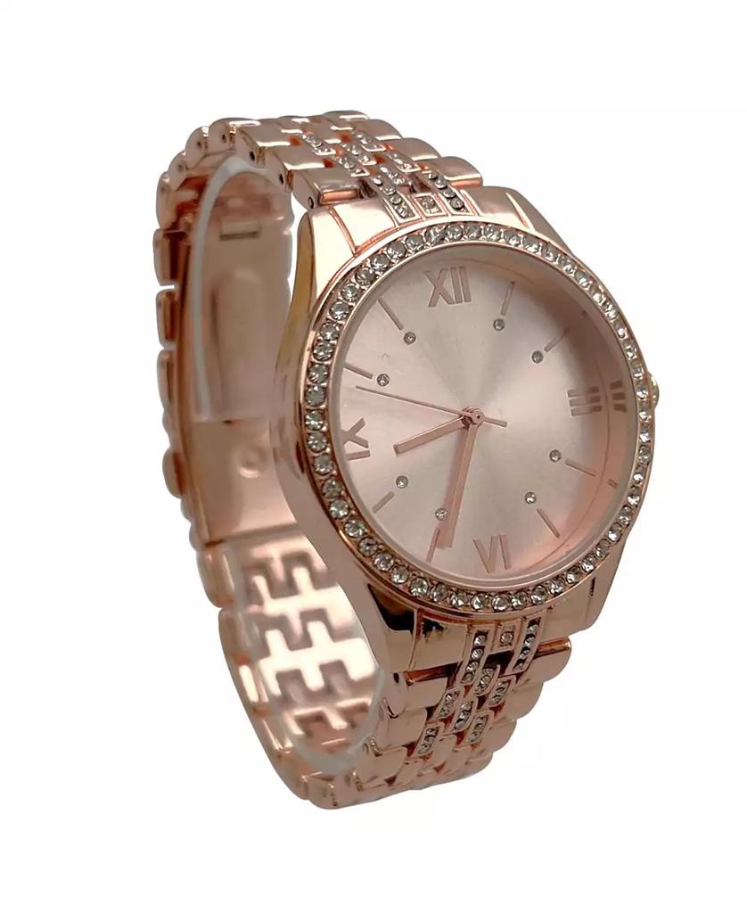 Olivia Pratt Rose Gold Everyday Rhinestiones Elegant Look Women Watch