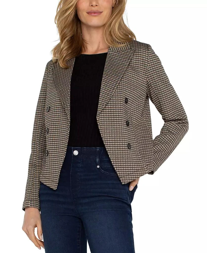 Liverpool Liverpool Women's Plaid Knit Open-Front Blazer 1