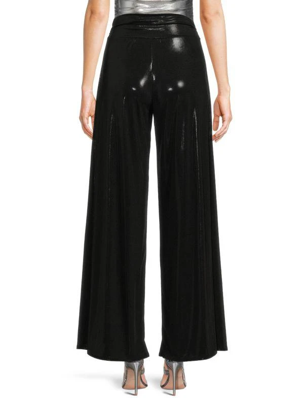 Renee C. Shiny Jersey Wide Leg Pants 2
