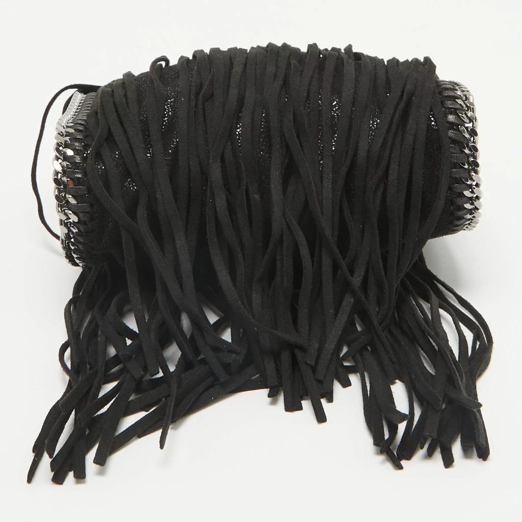 Stella McCartney Stella McCartney Black Faux Suede Falabella Fringe Shoulder Bag 6