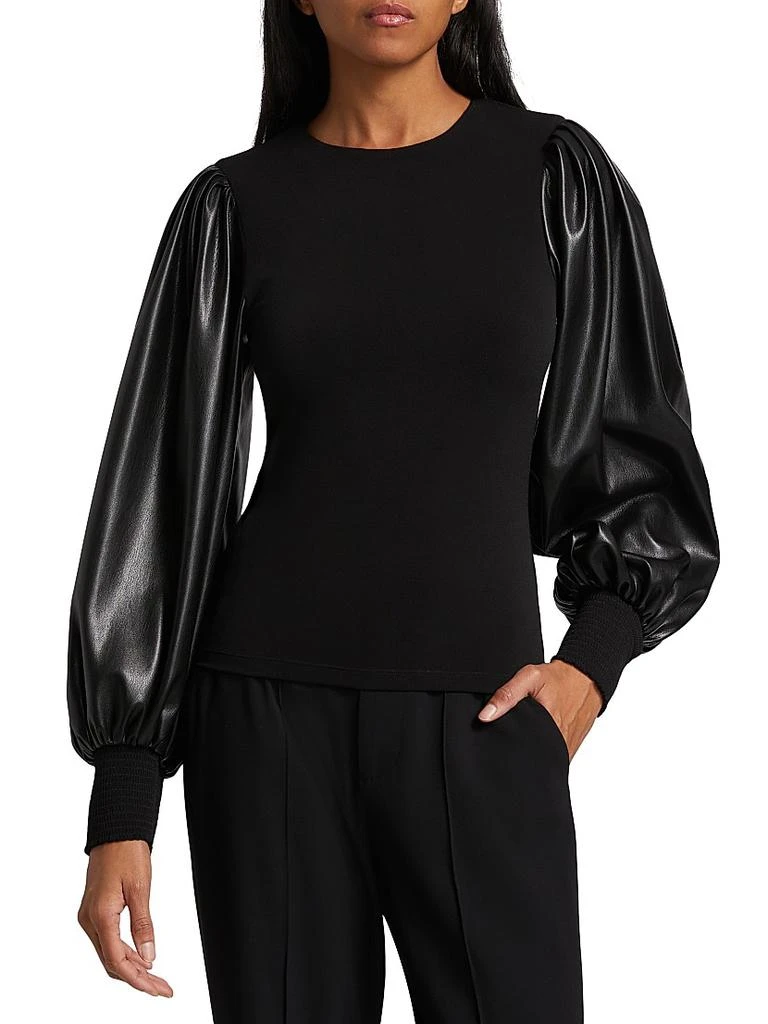 Alice + Olivia Latoria Vegan Leather Blouse 3