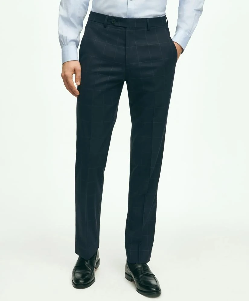 Brooks Brothers Brooks Brothers Explorer Collection Regent Fit Merino Wool Windowpane Suit Pants 1