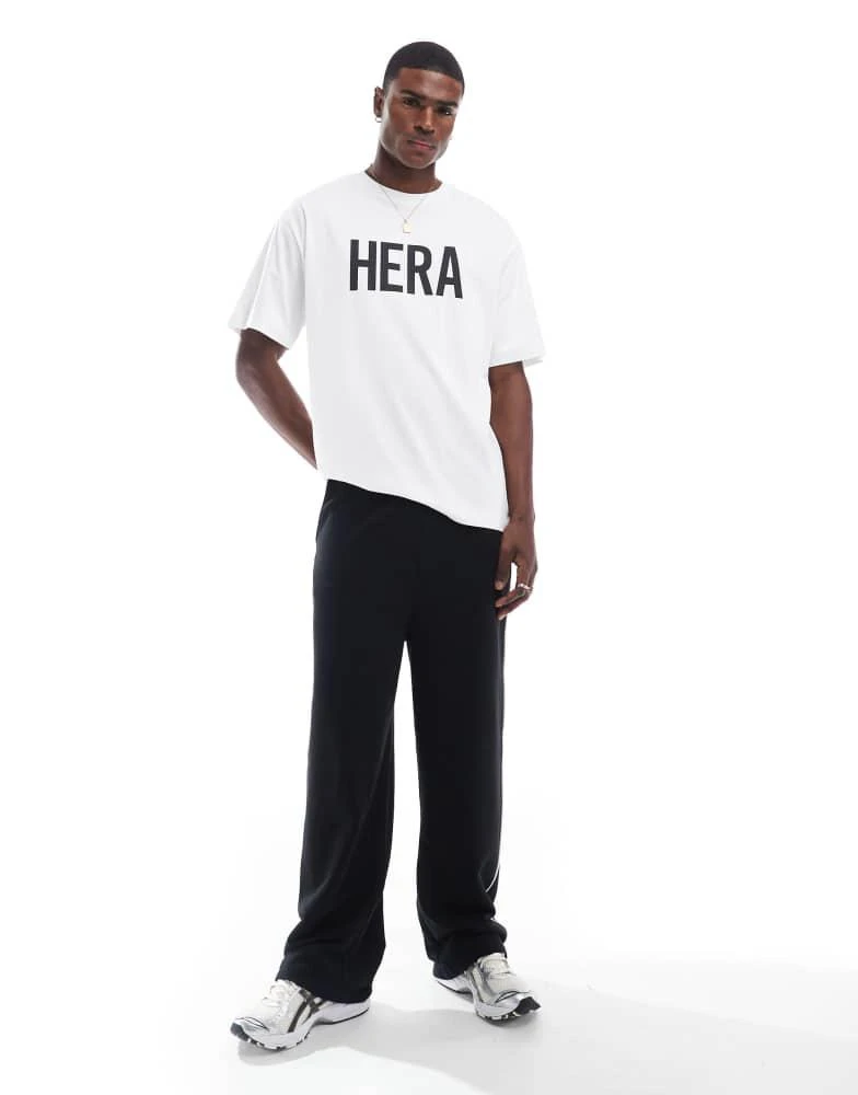 HERA Hera Mens label oversized t-shirt in white 2