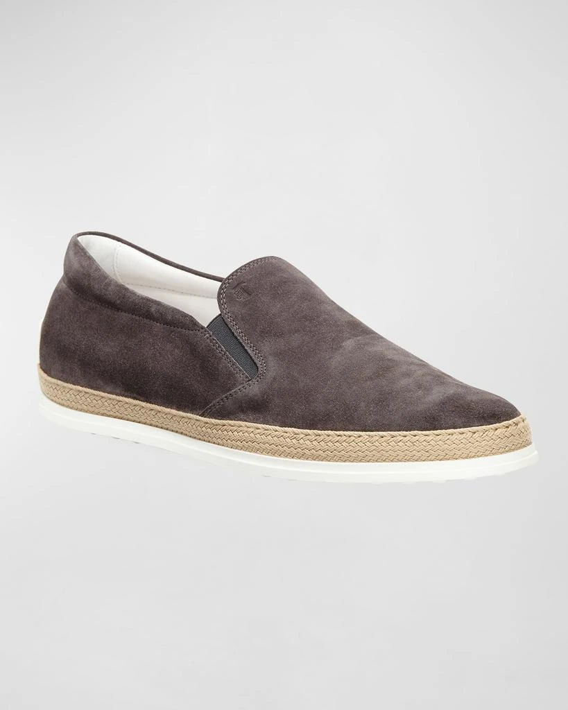 Tod's Suede Espadrille Slip-On Sneaker, Gray 2