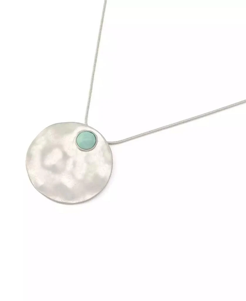 Robert Lee Morris Mother of Pearl Turquoise Disc Pendant Necklace 3
