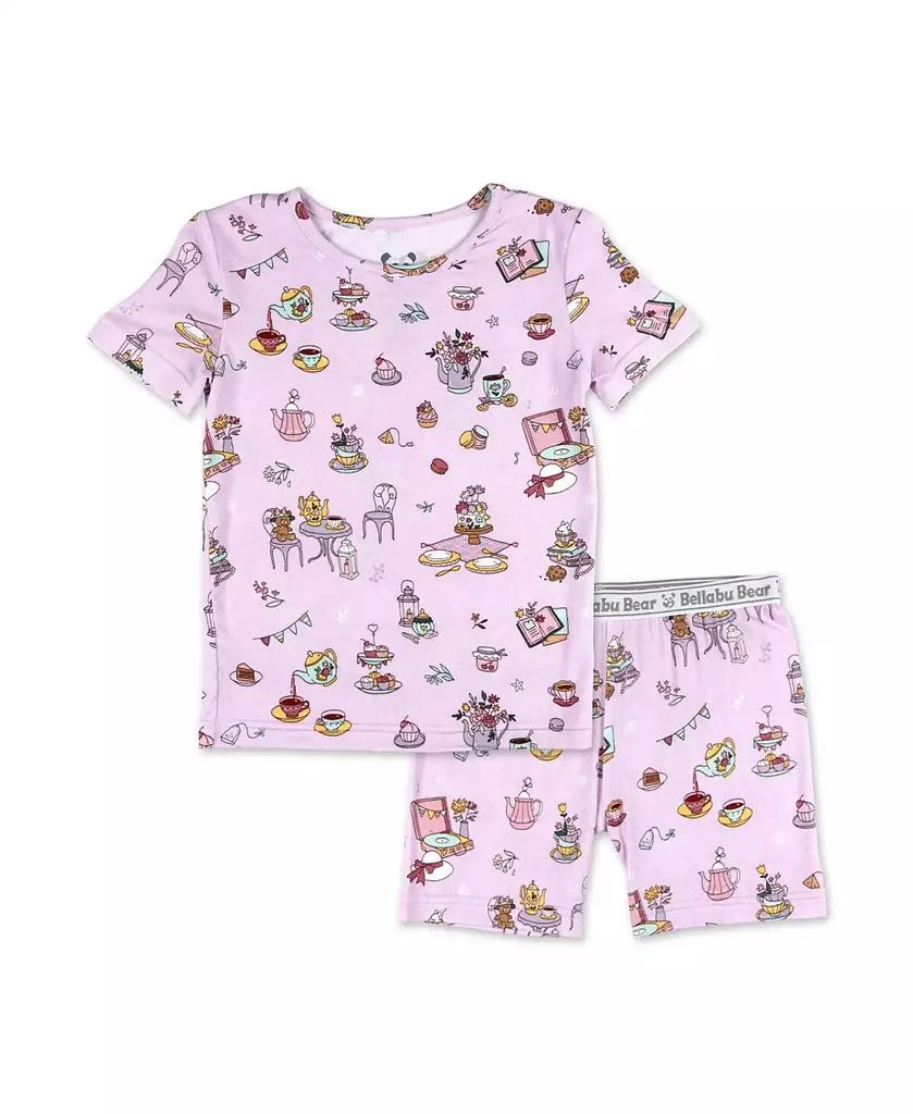 Bellabu Bear Unisex Tea Party Kids 2-Piece Short Sleeve 
Shorts Pajama Set