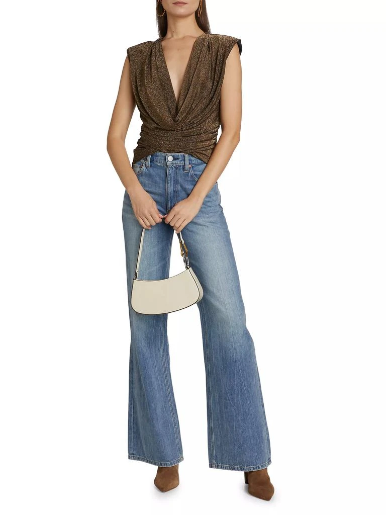 Ramy Brook Consuela Draped Metallic Cowlneck Top 2