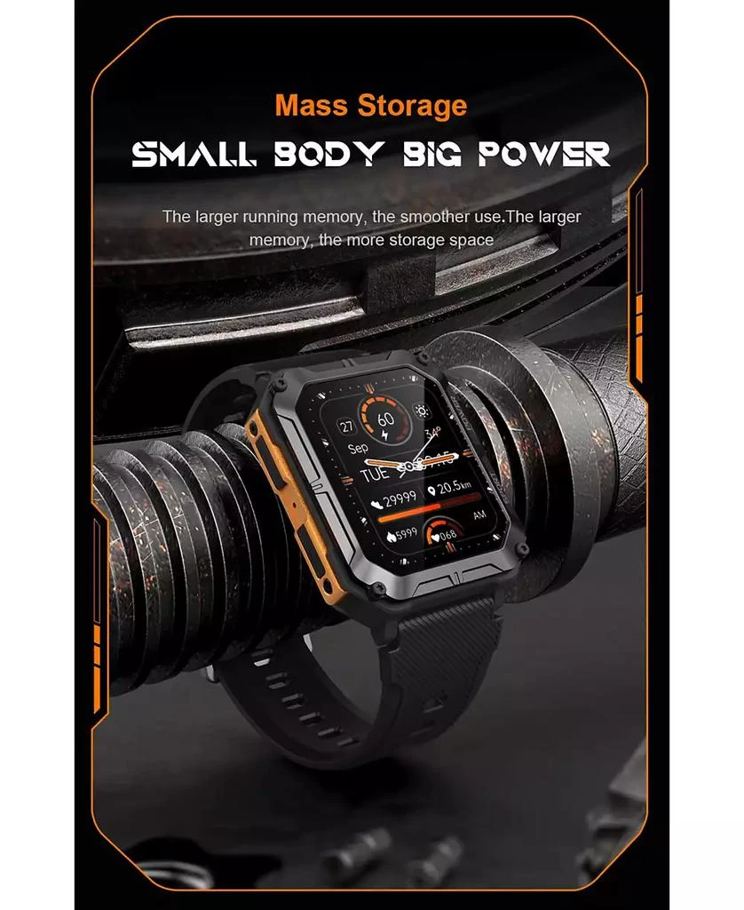 RUXING Smart 1.83'' Bluetooth Call Heart Rate Monitoring Information Push Smart Bracelet Outdoor Sports for Women Men -Orange 7