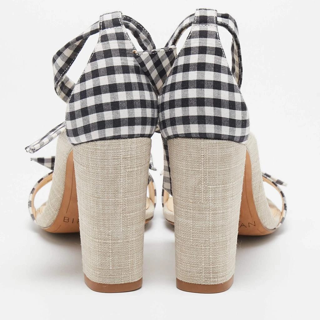 Alexandre Birman Alexandre Birman Grey/White Canvas and Fabric Ankle Strap Sandals Size 42 5