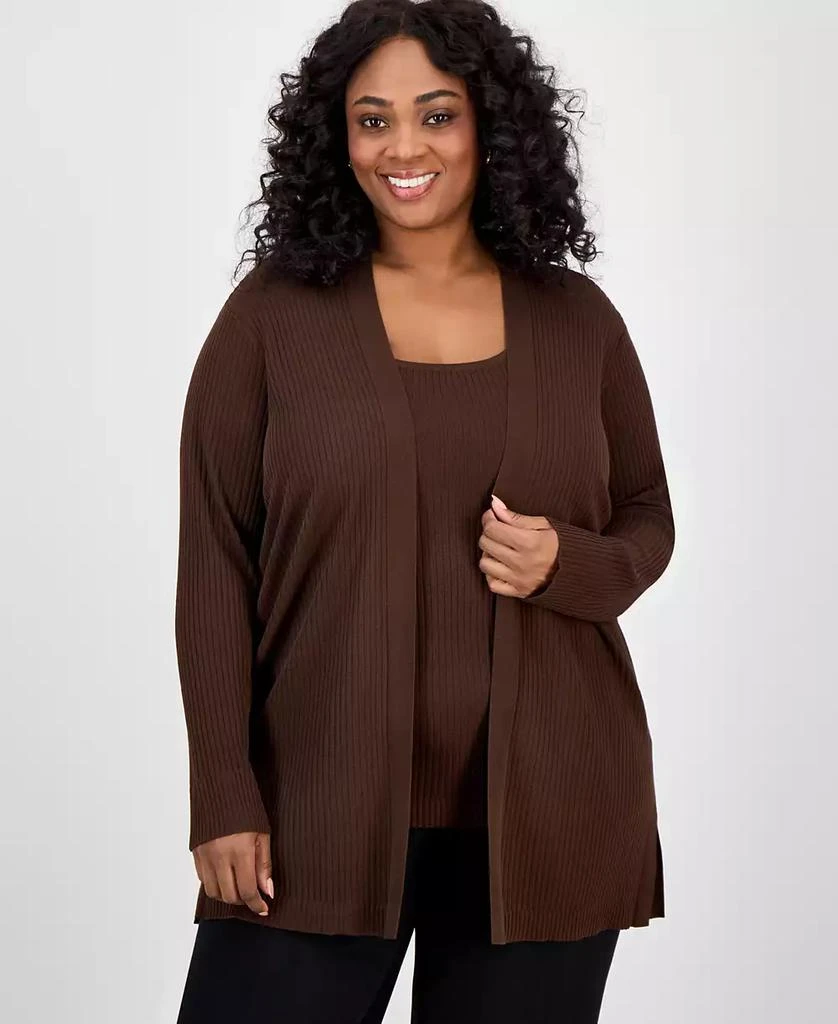 JONES NEW YORK Plus Size Sutton Open-Front Cardigan 1