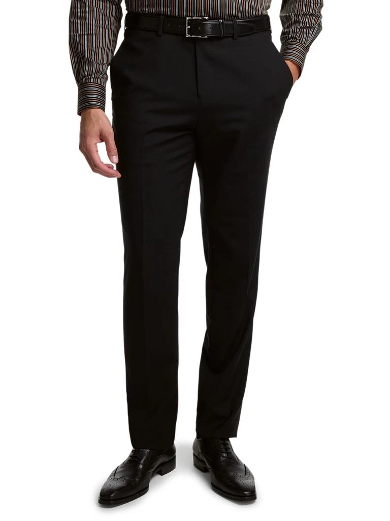 Paul Fredrick Wool Stretch Bengaline Flat Front Suit Pants 2