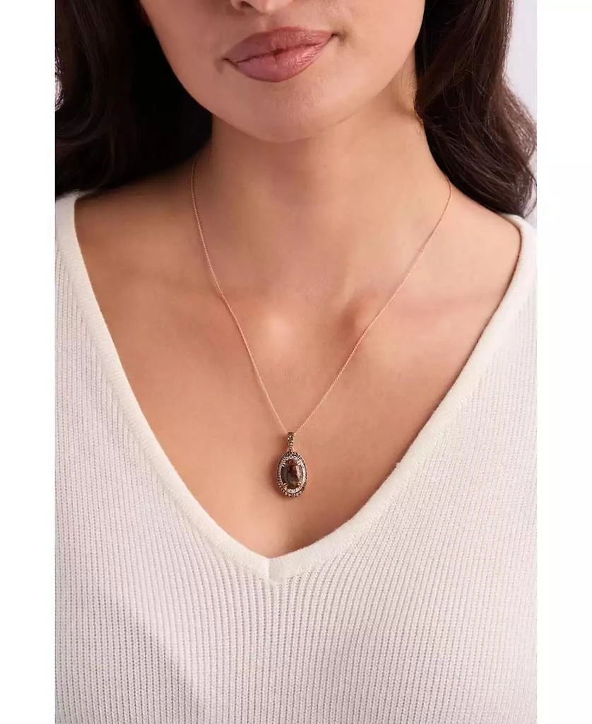 Le Vian Aquadite (4 ct. t.w.) Nude Diamond (1/3 ct. t.w.) 
Chocolate Diamond (3/8 ct. t.w.) Pendant Necklace Set in 14k Rose Gold, 20" 4