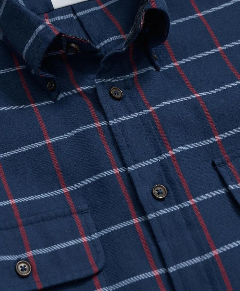 Brooks Brothers Cotton-Cashmere Sport Shirt in Windowpane Flannel 2