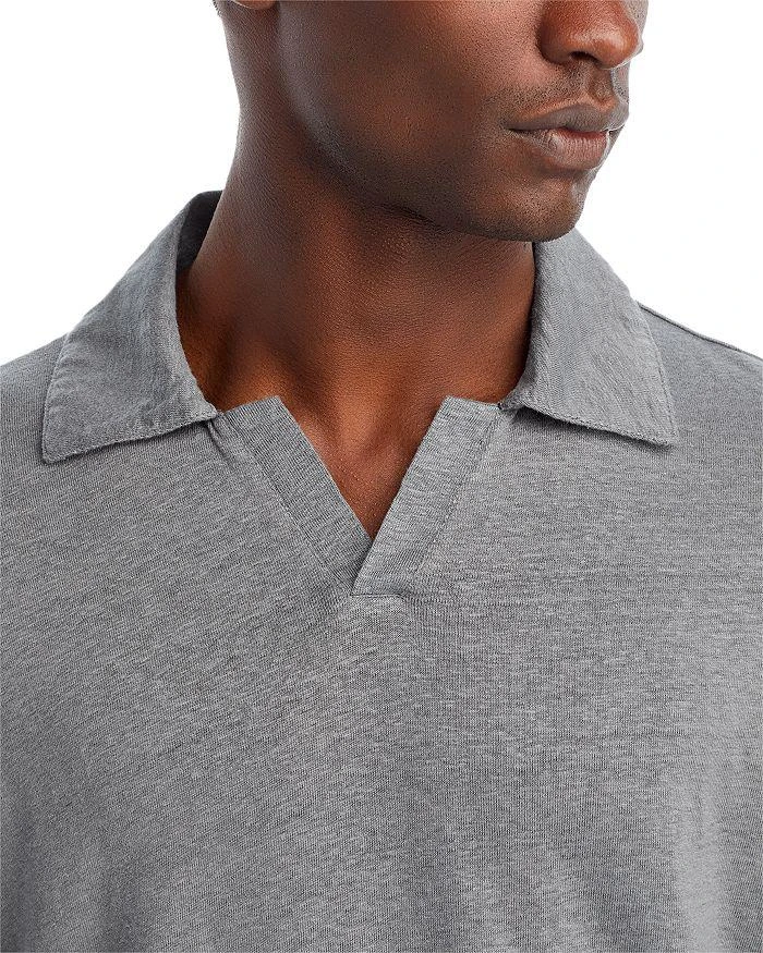 Officine Générale Simon Heathered Open Collar Polo Shirt 5