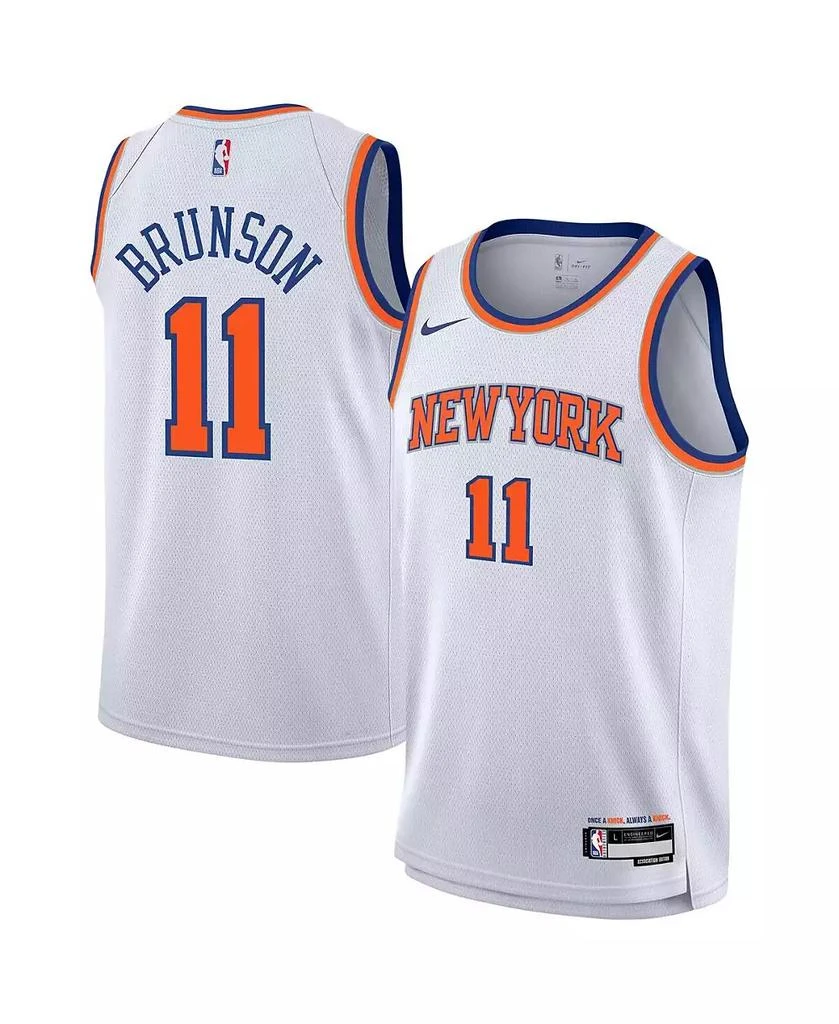 NIKE Big Boys and Girls Jalen Brunson White New York Knicks Association Swingman Jersey 1