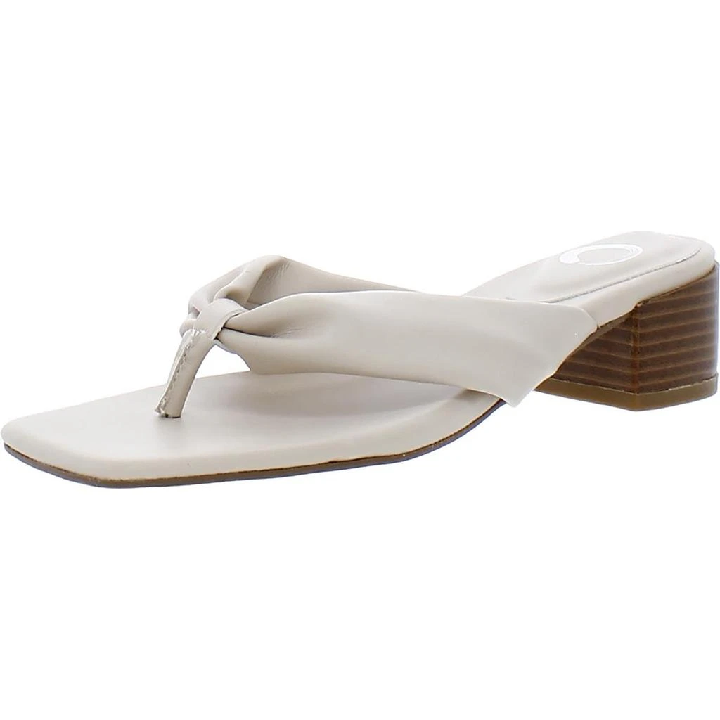 Journee Collection Seelah Womens Faux Leather Thong Block Heels 4