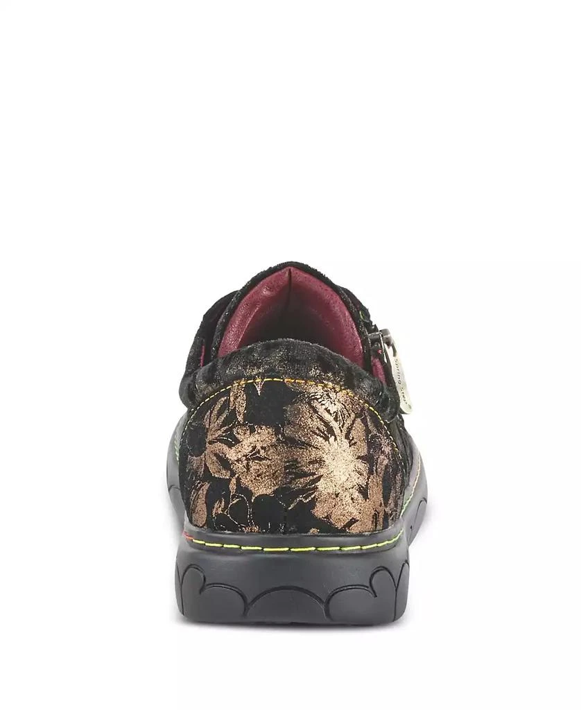 L
Artiste L Artiste Women s DANLI-CHEETA Hand Painted Leather Platform Sneakers with Metallic Floral Accents and Removable Insole 4