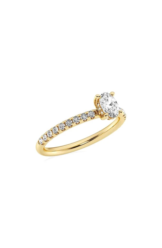 Badgley Mischka Oval Cut Lab Created Diamond Pavé Ring - 7/8 ctw. 4