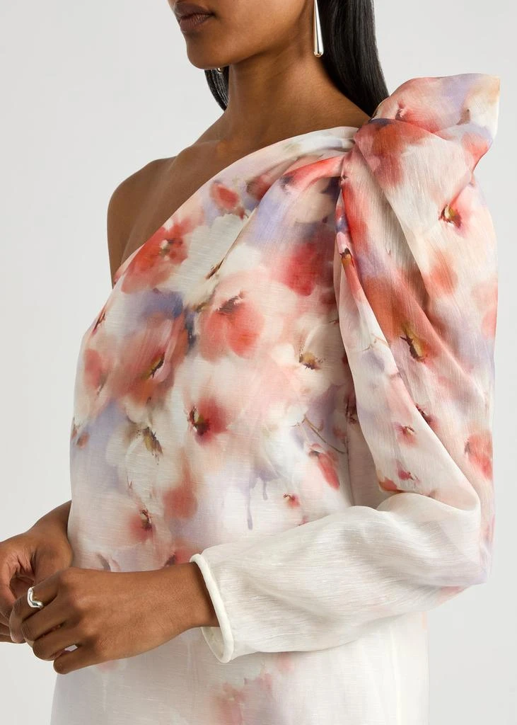 Zimmermann Crush floral-print one-shoulder linen-blend mini dress 5