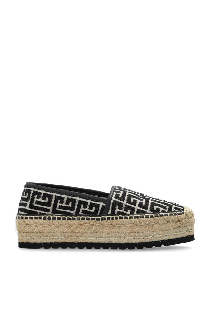 Balmain Safety Mule In Denim Fabric With Applied Pin