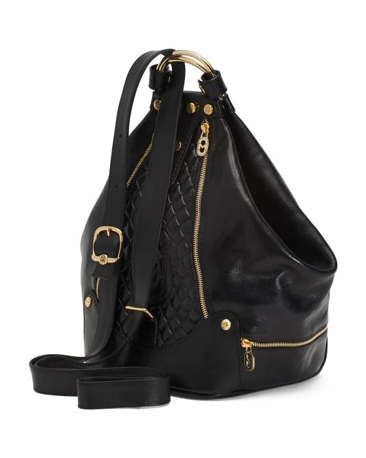 MARINO ORLANDI Made In Italy Leather Sling Backpack 4