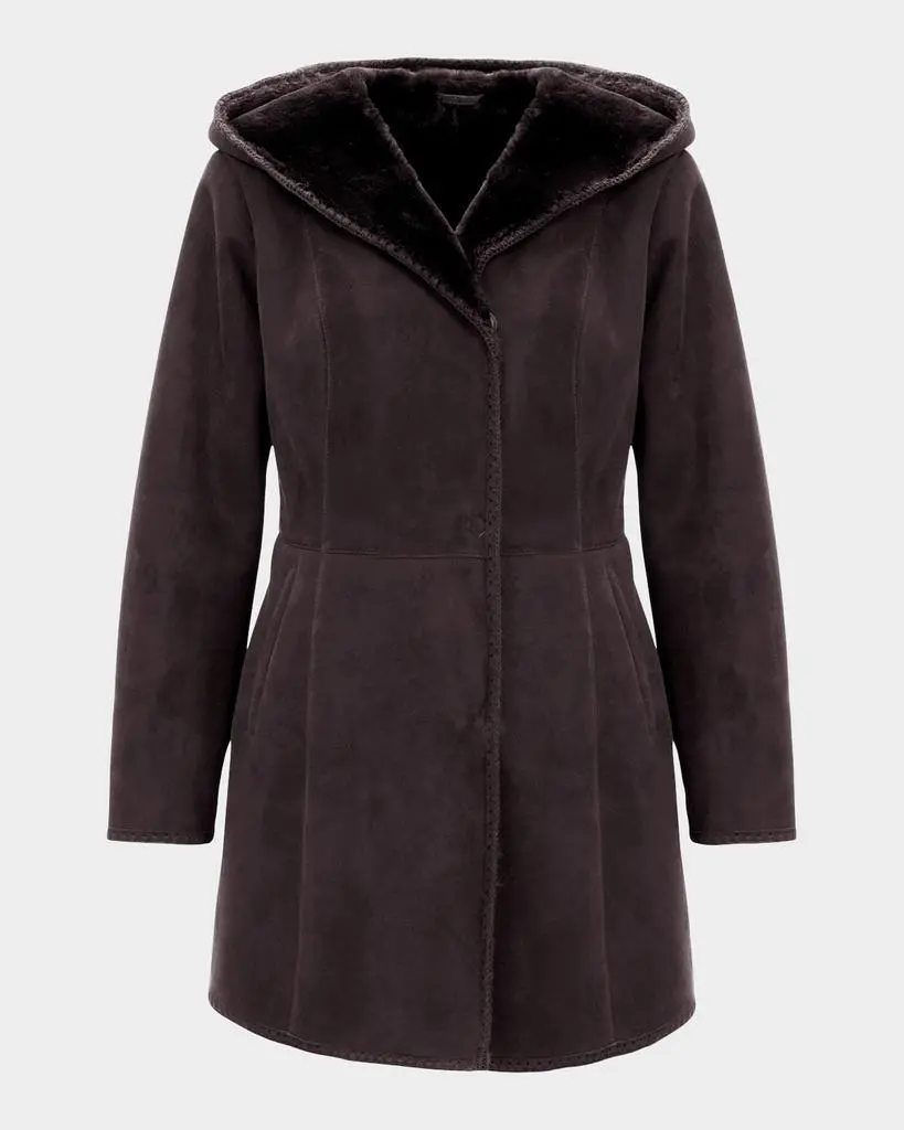 Gorski Merino Shearling Lamb Parka With Emboidered Trim