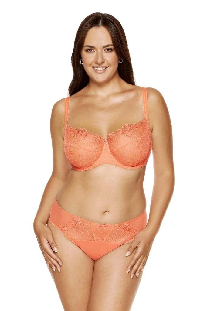 TRUEDAMES Sheer Mesh Balconette Bra Pamela Peach 5