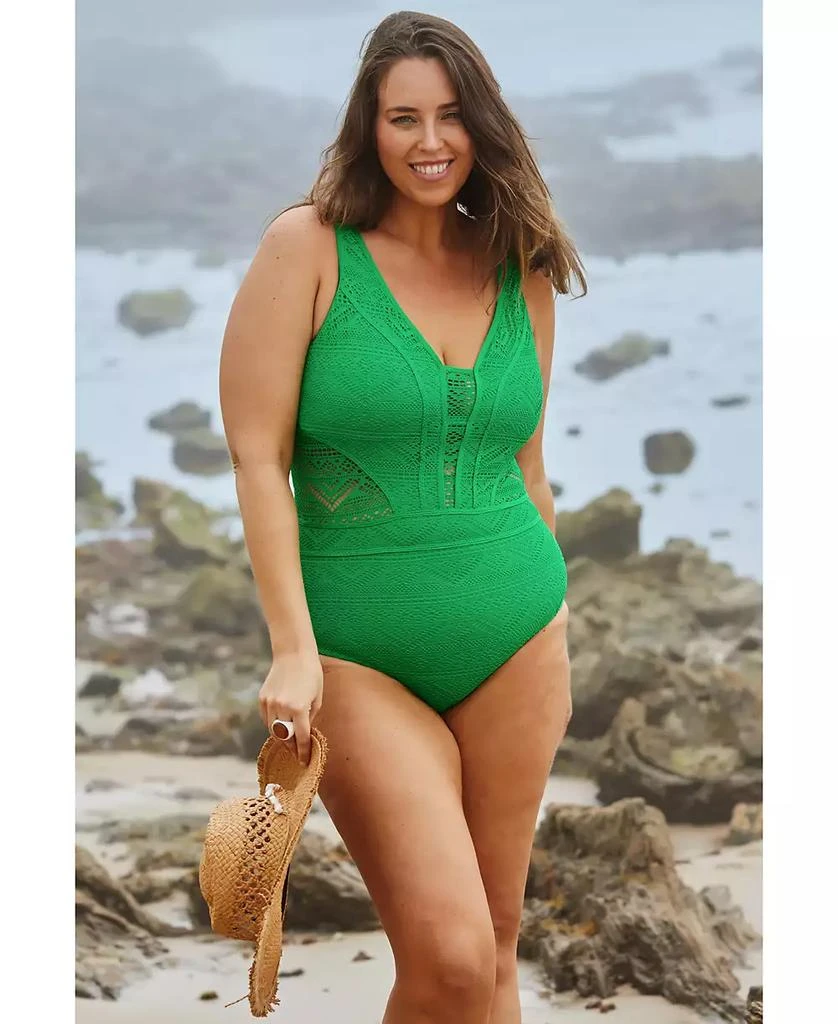 Becca Plus Size Color Play Tummy-Control One-Piece Swimsuit 4