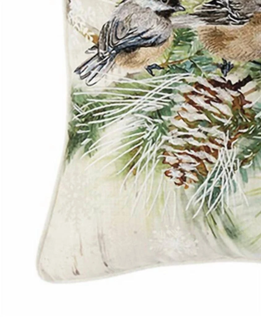 RAZ Imports Winter Cottage Chickadees Pillow #4215983 In Multicolor 2