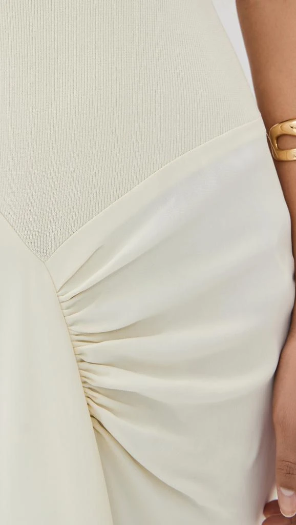Victoria Beckham Cap Sleeve Knit Detail Midi Dress 5