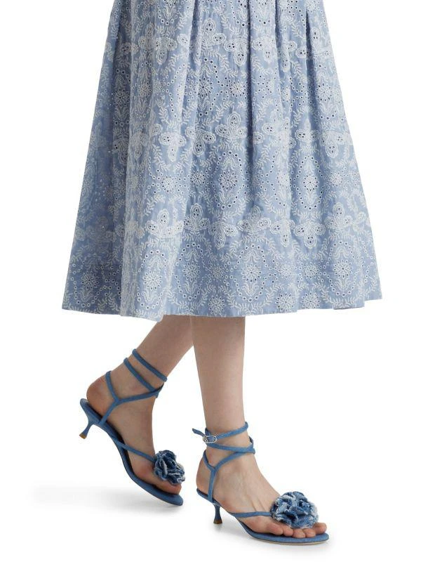 VERONICA BEARD Jolie Eyelet Squareneck Midi-Dress 4