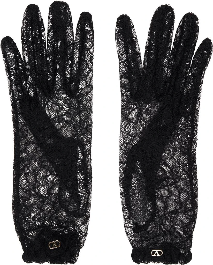 Valentino Black VLogo Signature Lace Gloves