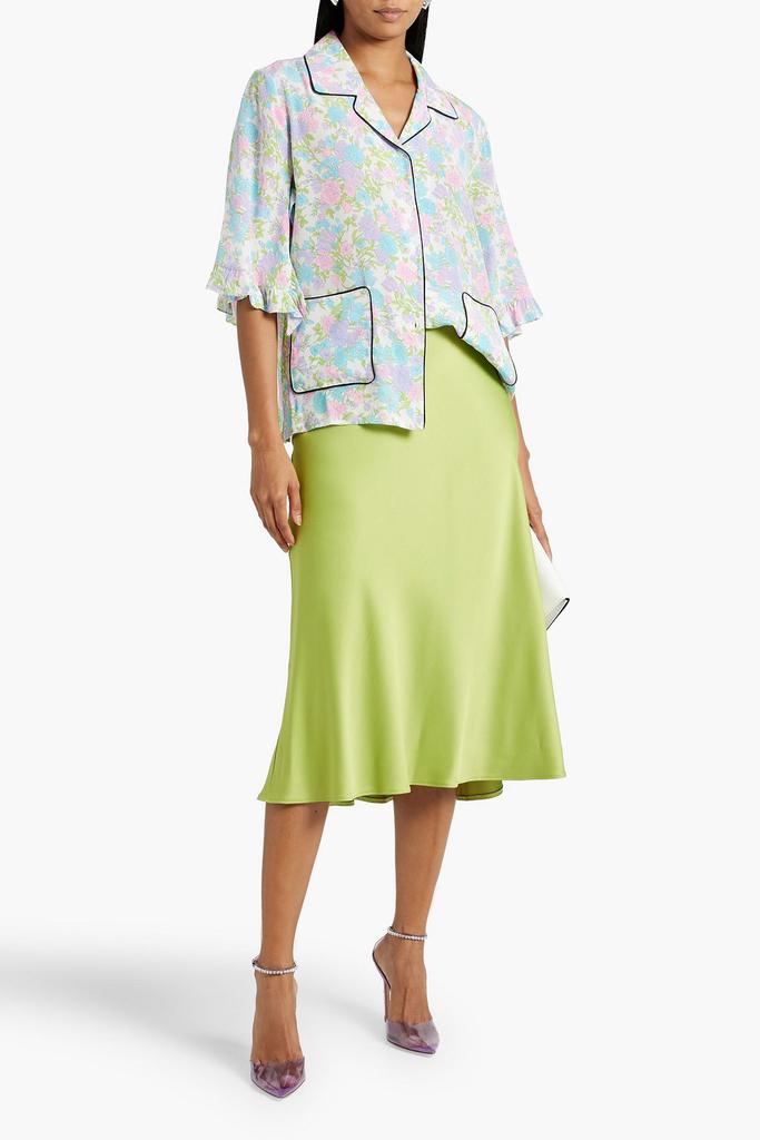LES RÊVERIES Floral-print silk-crepe shirt