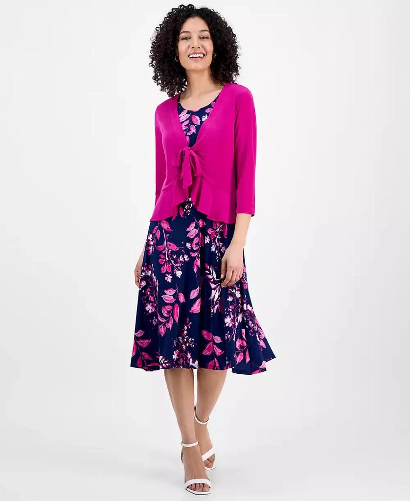 Sandra Darren Petite 2.Piece Tie-Front Bolero Jacket & Floral-Print  Sleeveless Fit & Flare Dress - Jackets - Compare Prices from 3+ Stores -  Free Shipping - BeyondStyle
